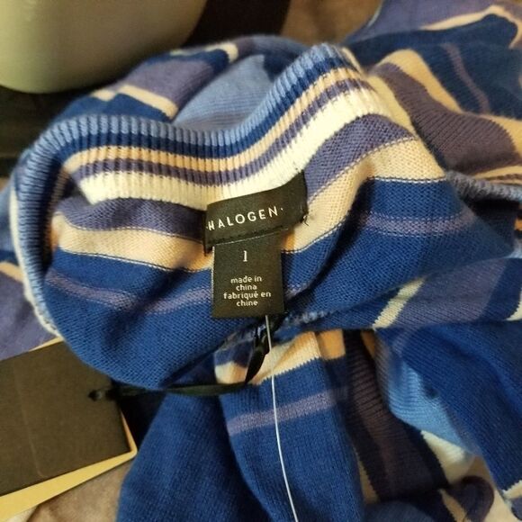 Halogen Blue Striped Casual Top Size Large‎ - Picture 5 of 5